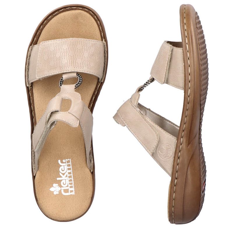 16. Bequeme Rieker W RKR681 beige Flip-Flops