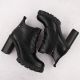 13. Damen-Stiefeletten mit Blockabsatz, schwarz M.Daszyński SA218-8