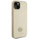 4. Guess Leder 4G Metal Logo Strass Hülle für iPhone 15 – Gold