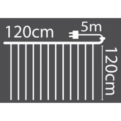 27. Weihnachtsbaumbeleuchtung, Lichtvorhang für den Außenbereich/Innenbereich, 144 LEDs, 120 x 120 cm, mit Fernbedienung, warmweiß