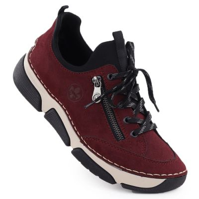 8. Bequeme bordeauxrote Damenschuhe Rieker 45973-36