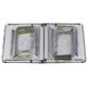 12. Klappbarer Campingtisch 120 x 60 x 70/62/55 cm + 4 Stühle, Grün