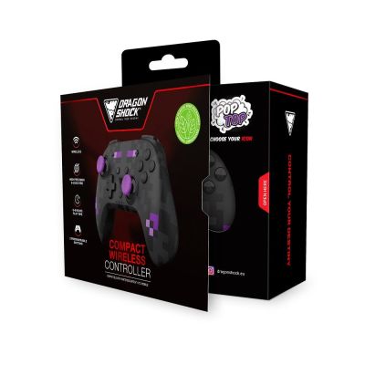 6. Dragonshock PopTop Schwarz, Lila Bluetooth-Gamepad Analog/Digital für Nintendo Switch und PC
