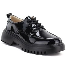 Schwarze Grunge-Lacklederschuhe für Damen, Artiker 59C1128