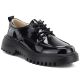 Schwarze Grunge-Lacklederschuhe für Damen, Artiker 59C1128