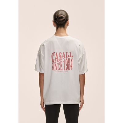 6. Casall Damen Oversized T-Shirt aus Baumwollmischung, Weiß