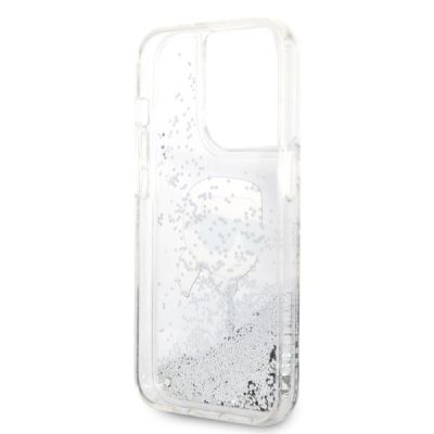 7. Karl Lagerfeld KLHCP14LLNKHCH iPhone 14 Pro 6.1" Silber/Silber Hardcase Glitter Karl Head