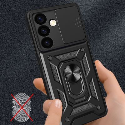 7. Hybrid Armor Camshield Panzerhülle für Samsung Galaxy S24+ mit Kameraabdeckung – Schwarz