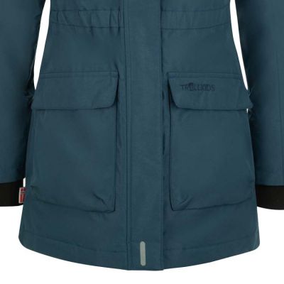 4. Trollkids Mädchen Alesund Mantel Kinder wasserdichte Daunenjacke mit Kapuze Winter Marineblau (301-142)
