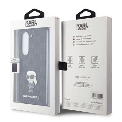 7. Karl Lagerfeld Saffiano Monogram Ikonik Pin Hülle für Samsung Galaxy Z Fold 5 – Schwarz