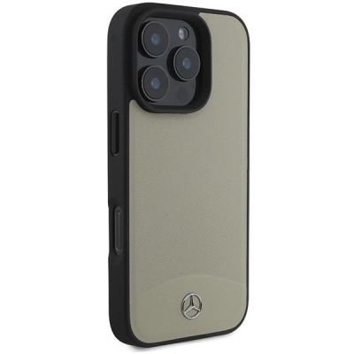 4. Mercedes MB MagSafe-Hülle aus strukturiertem und glattem Leder für iPhone 16 Pro Max – Beige