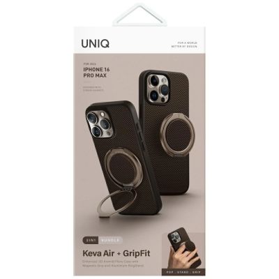 7. Uniq Keva Air Magclick Charging GripFit Case für iPhone 16 Pro Max - Braun