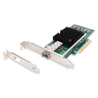 Einzelner 10-Gbit/s-Glasfaseranschluss (SFP+) auf PCI-Express-Karte, Chipsatz: Intel JL82599EN