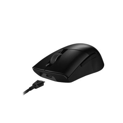 4. ASUS ROG Keris Wireless AimPoint Gaming-Maus, rechte Seite, Funkfernbedienung + Bluetooth + USB Typ-C, optischer Sensor, 36.000 DPI