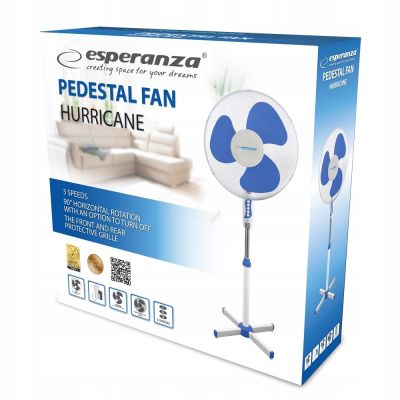 4. Esperanza HURRICANE EHF001WB Standventilator (weiß)