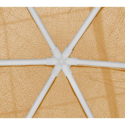 5. Sechseckiger Gartenpavillon 2x2x2x2,5 m mit Moskitonetz, beige