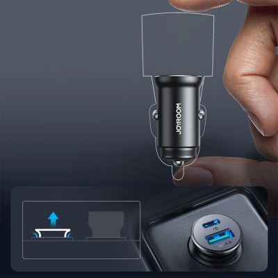 6. Joyroom JR-CCN05 30W USB-A/USB-C Mini-Autoladegerät – Schwarz