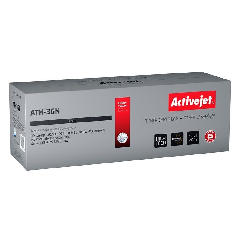 Activejet ATH-36N Toner (ersetzt HP 36A CB436A, Canon CRG-713; Supreme; 2000 Seiten; schwarz)