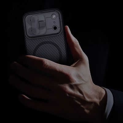 13. Nillkin CamShield Pro MagSafe-kompatible Hülle für iPhone 17 Pro – Transparent Schwarz