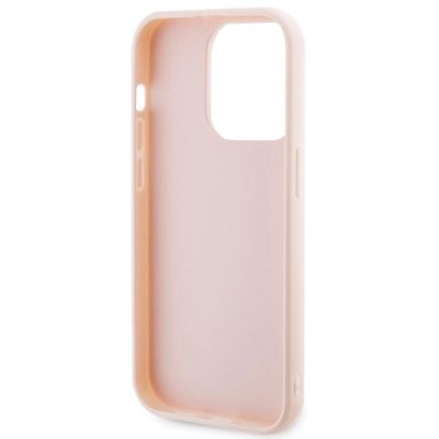 7. Karl Lagerfeld 3D-Gummi-Glitzer-Logo-Hülle für iPhone 15 Pro Max – Rosa