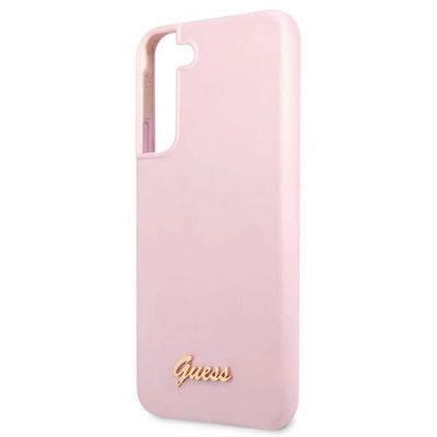 6. Guess GUHCS22MLSLMGLA S22+ S906 lavendel/lavendel Hardcase Metall-Logo mit Silikonschriftzug