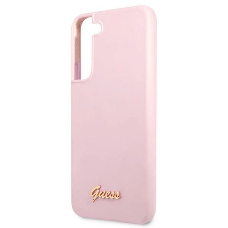 6. Guess GUHCS22MLSLMGLA S22+ S906 lavendel/lavendel Hardcase Metall-Logo mit Silikonschriftzug
