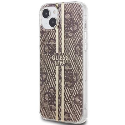 2. Guess IML 4G Gold Stripe Hülle für iPhone 15 Plus / 14 Plus – braun