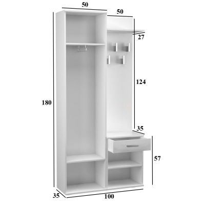3. DUO KLEIDERSCHRANK WEISSES SET