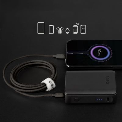 3. SBS TECABLETISSUETCK USB-C – USB-C-Kabel 1,5 m 60 W geflochten – Schwarz