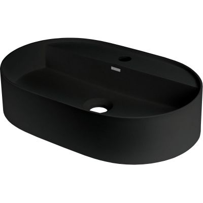 Waschtischplatte aus Granit mit Inselarmatur – oval
