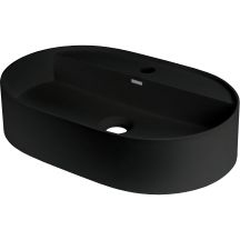 Waschtischplatte aus Granit mit Inselarmatur – oval
