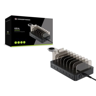 4. Conceptronic OZUL02B Universelles Ladegerät für Mobilgeräte, Schwarz, AC-intern