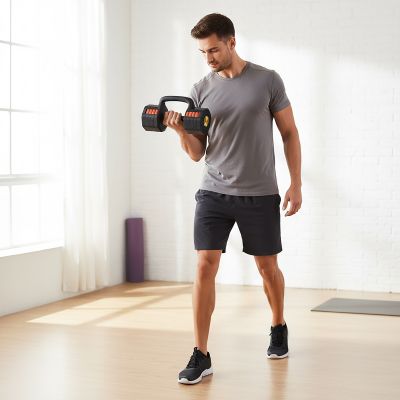 2. HL05 3-in-1 VERSTELLBARE HANTEL MIT UNTERSTÜTZUNG FÜR LIEGESTÜTZE UND KETTLEBELL-ÜBUNGEN HMS