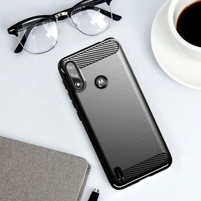 5. Carbon Case Flexible Schutzhülle Motorola Moto E7i Power schwarz