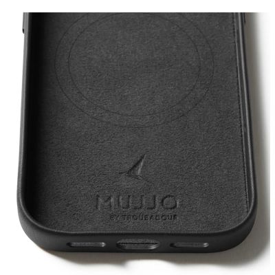 4. Mujjo Lederhülle - Lederhülle für iPhone 17 Pro, kompatibel mit MagSafe (schwarz)