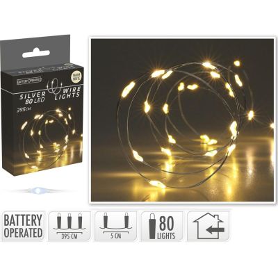 5. Batteriebetriebene Lichterkette mit 80 warmweißen LEDs