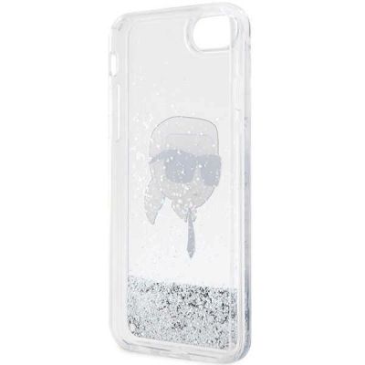 7. Karl Lagerfeld KLHCI8LNKHCH iPhone 7/8/ SE 2020/2022 Silber/Silber Hardcase Glitter Karl Head
