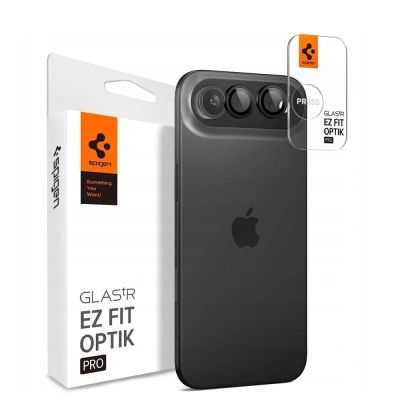 Spigen Optik Pro Glas.tR „EZ FIT“ Kamera-Cover 2er-Pack für iPhone Air – Schwarz