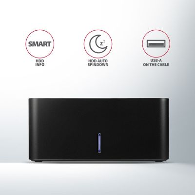 6. Axagon ADSA-SN Festplatten-Dockingstation, USB 3.2 Gen 1 (3.1 Gen 1) Type-A, Schwarz