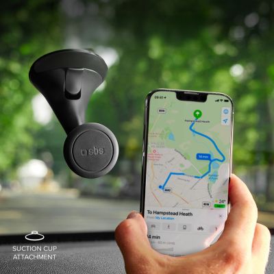 5. SBS TESUPPWINDWIDEK Smartphone-Halterung, MagSafe-kompatibel, für Armaturenbrett/Fenster – Schwarz