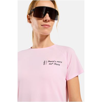 Damen-Kurzarmshirt ODLO T-Shirt Crew Neck S/S ESSENTIAL PRINT, rosa