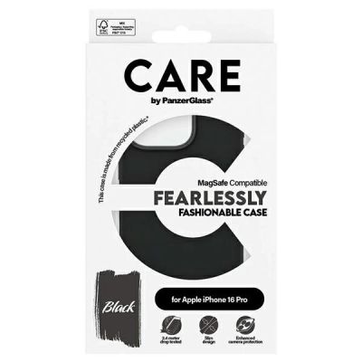 4. CARE by PanzerGlass Fashion Case mit MagSafe für iPhone 16 Pro – Schwarz