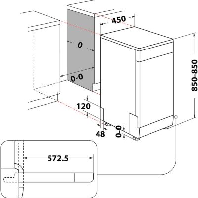 11. Freistehender Geschirrspüler WHIRLPOOL WSFO3T223PCX 10 Sets.