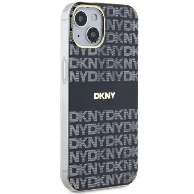 4. DKNY IML Mono & Stripe MagSafe Hülle für iPhone 15 Plus / 14 Plus – Schwarz