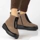 6. Beige Plateau-Ankle-Boots für Damen, Filippo DBT8264
