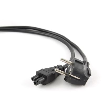GEMBIRD Netzkabel für Notebook, Kleeblatt CEE 7/7 -> C5 (3-polig), VDE, 1,8 m, schwarz