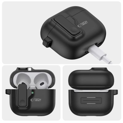 5. Tech-Protect Slim Hook-Hülle für AirPods 4 – Schwarz