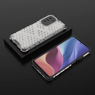 11. Honeycomb Handyhülle Schutzhülle mit TPU Rahmen für Xiaomi Redmi K40 Pro+ / K40 Pro / K40 / Poco F3 transparent