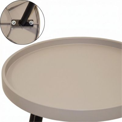 5. Balkonmöbel-Set, bestehend aus Tisch und 2 Stühlen, beige