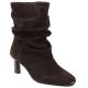 Damen-Lederstiefeletten mit gerafftem Schaft, schokoladenbraun Potocki JE19496